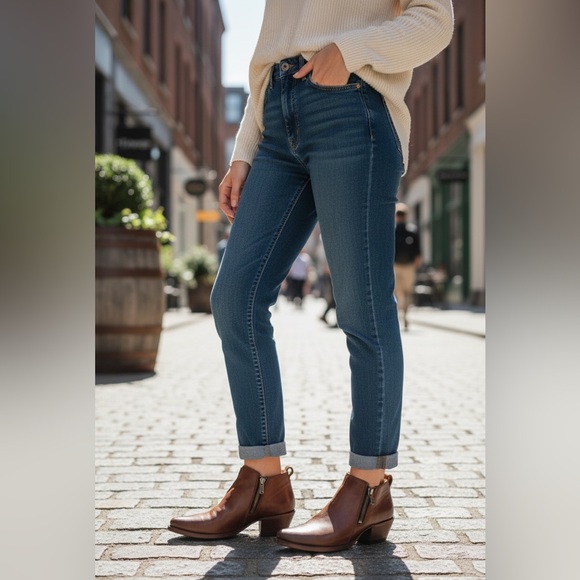 Frye Sacha Moto Shortie Cognac Leather Western Cowboy Pointy Toe Boho Ankle Boot - Picture 5 of 16